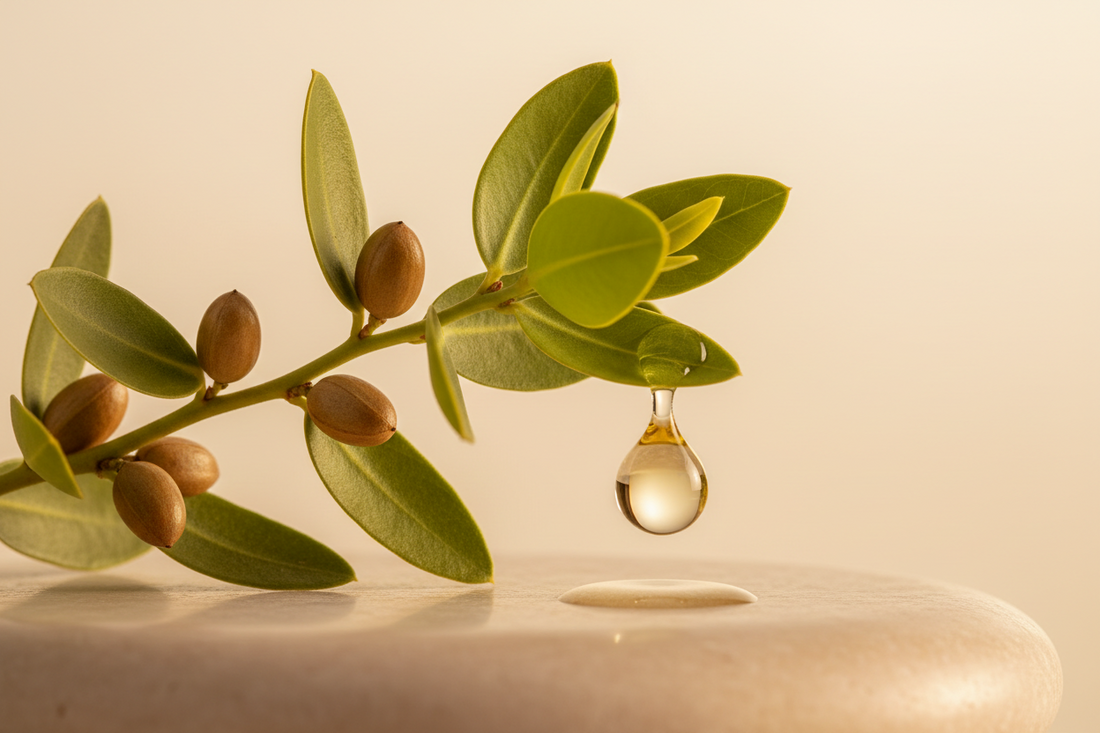 Jojoba plant or cold-pressed oil drop — Humble Bee natural skincare India