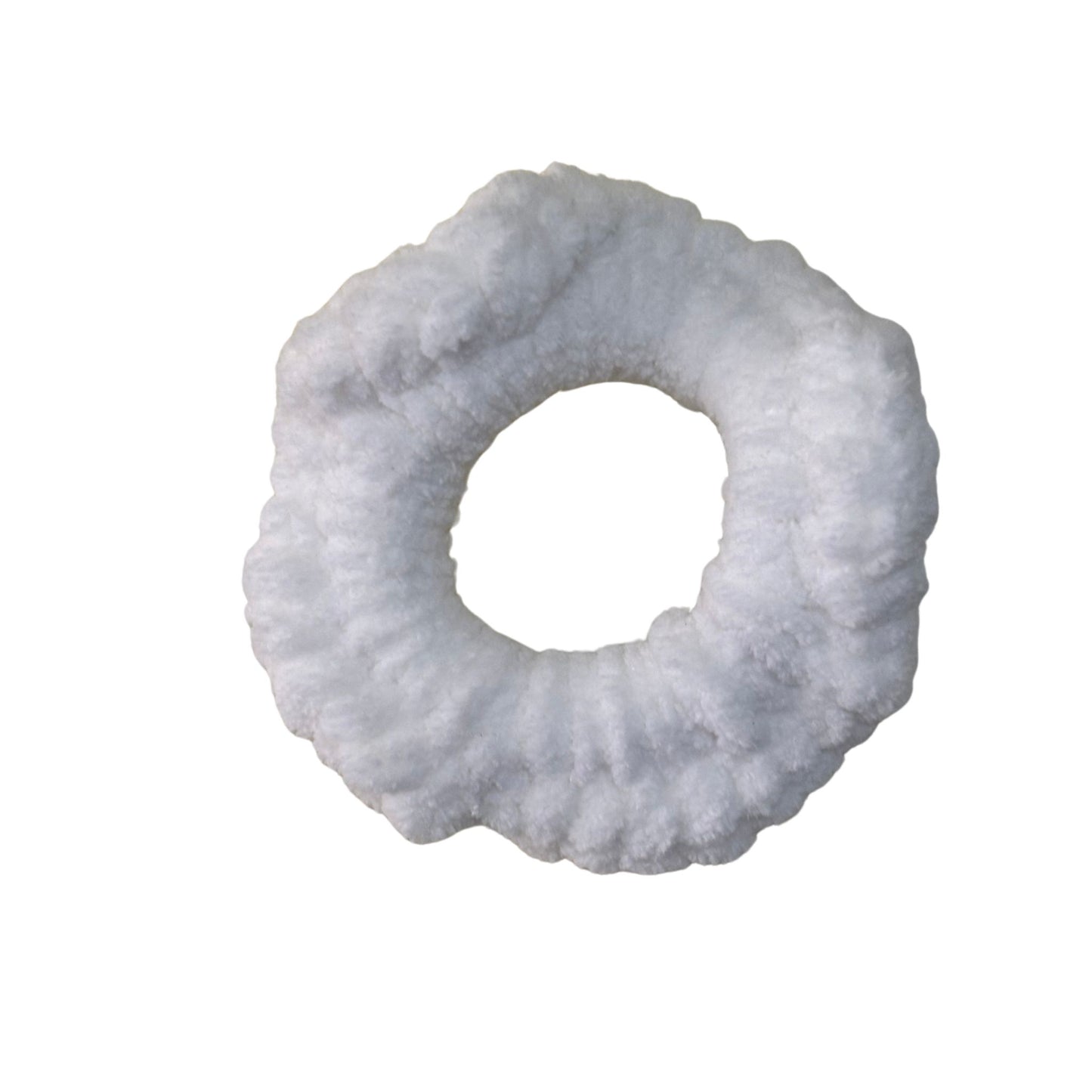 White Plush Handmade Scrunchie