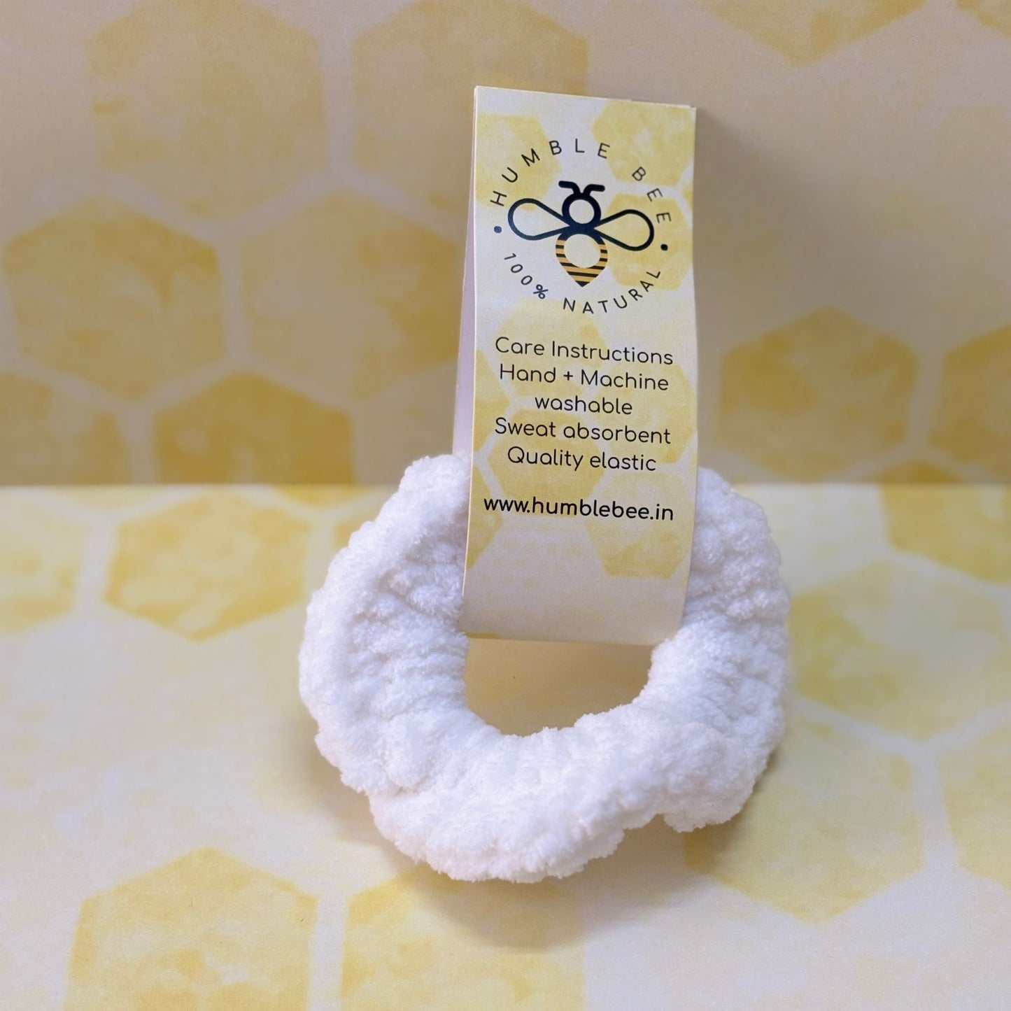 White Plush Handmade Scrunchie