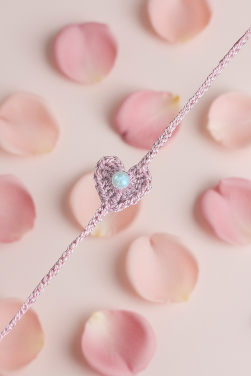 dust rose color - hert rakhi
