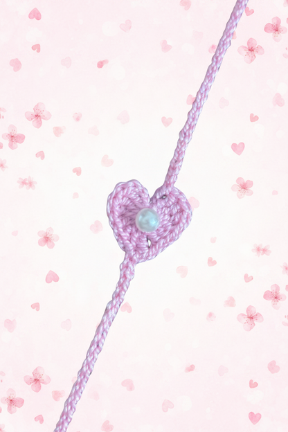 pink color little hert rakhi