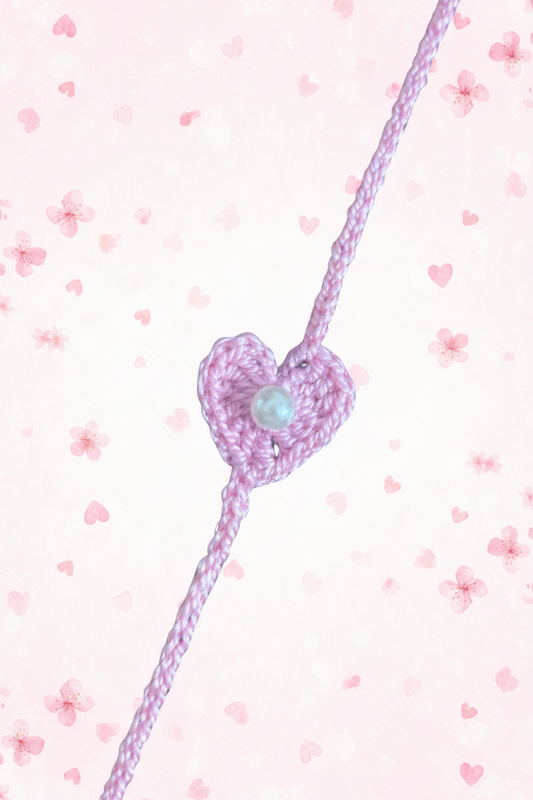 pink color little hert rakhi